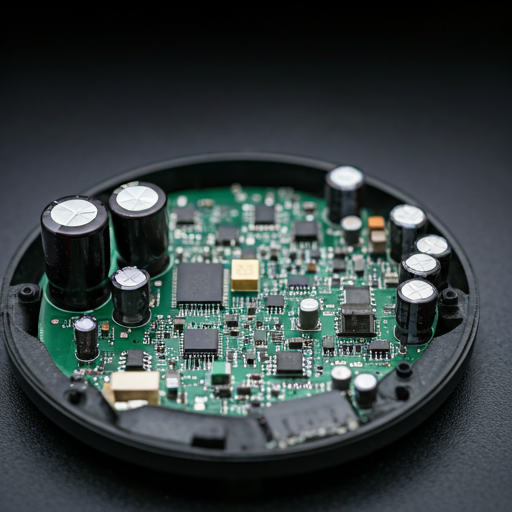 Macro shot of internal electronic components